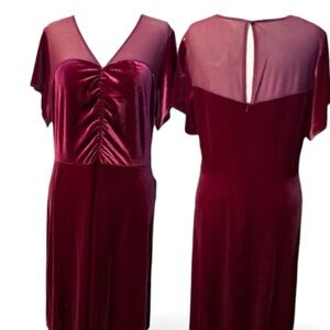 Elegant Fuchsia Velvety Formal Dress Sz 18 NWT
